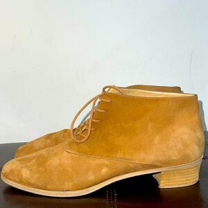 G.H. Bass & Co. Camilla Tan Suede Heeled Ankle Boots Sz 10